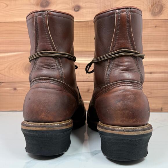 Red Wing Vintage Logger Work Leather Boots Burgundy Made USA Mens size 10 D - Picture 4 of 15